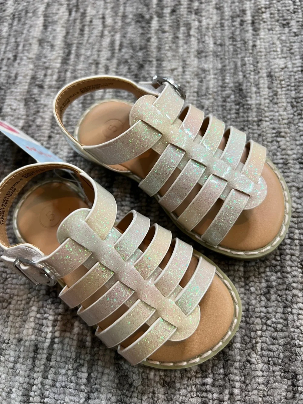 Cat & Jack Sparkle Strappy Sandals - Size 5